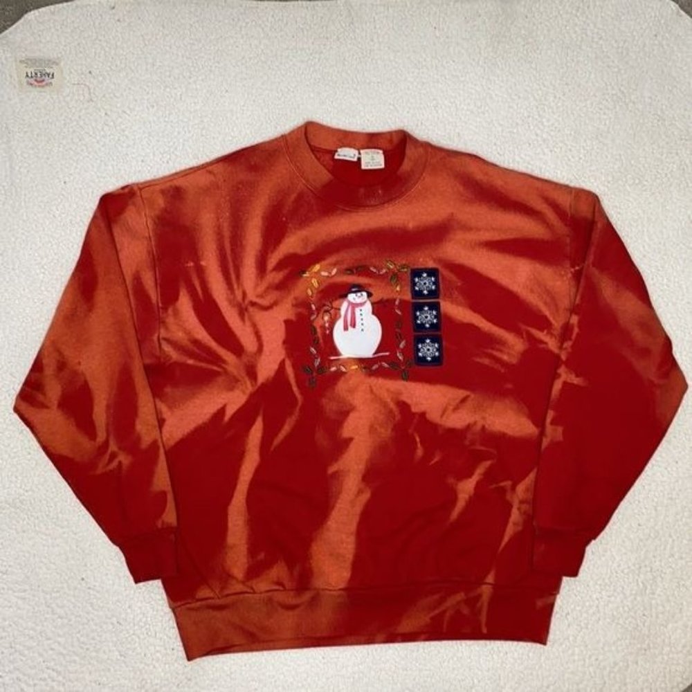 Vintage Northcrest Winter Snowmen Bleached Sweatshirt: Size Extra Large